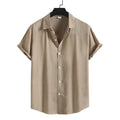 Einfarbiges Herrenhemd mit Revers und kurzen Ärmeln im Business-Casual-Sommerstil | CCS05 