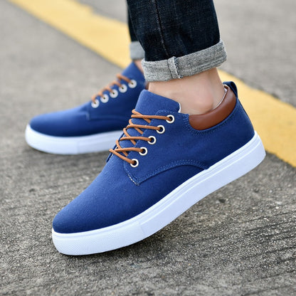 Chaussures décontractées en toile à lacets pour hommes, baskets plates et confortables, tendance été printemps | R009 