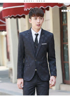 Herren 3-teiliger Anzug Jacke + Weste + Hose Formelle Mode Bräutigam Hochzeit Party Kleid Smoking Anzüge 