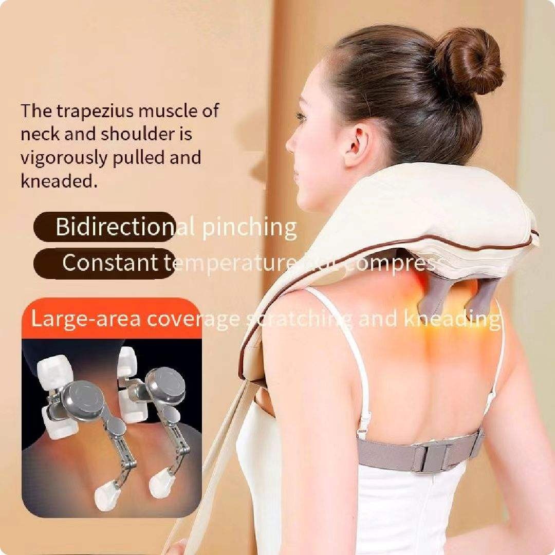 Neck & Shoulder Massager Heat Therapy Neck Back Cordless Nodes Trapezius Neck Massager |