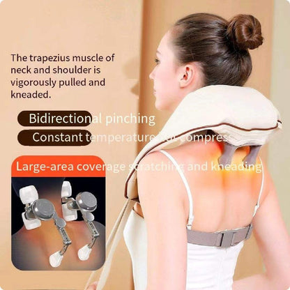 Neck & Shoulder Massager Heat Therapy Neck Back Cordless Nodes Trapezius Neck Massager |