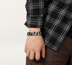Herren Retro Titan Stahl Armband – Punk Rock Stil mit Schnappverschluss | KB123641-BDJX 