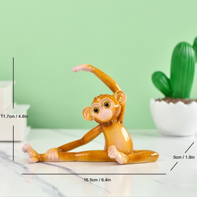 Yoga-Affe-Harz-Ornamente, pastorale Tierdekorationen für Fernsehschrank, Flur oder Weinschrank | QW60 