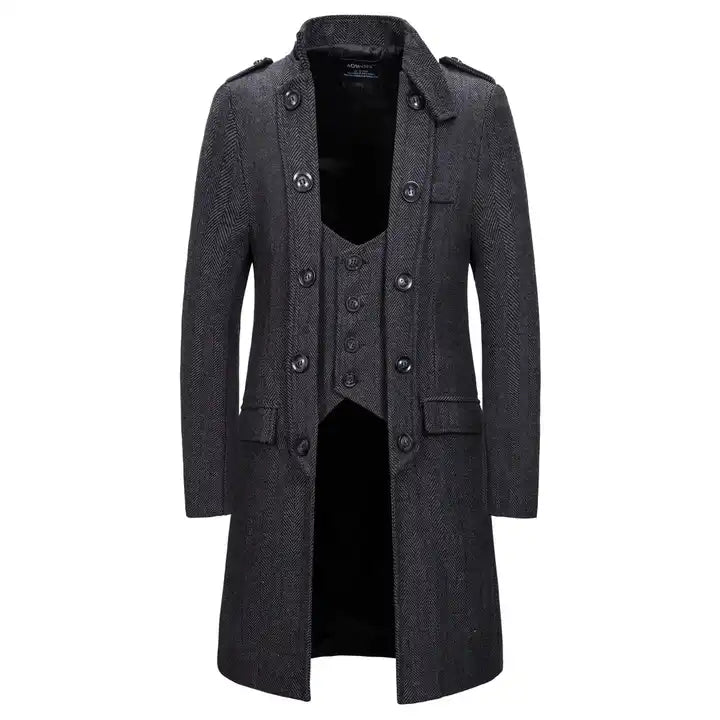 Herren Zweireihiger Trenchcoat Slim Fit Formelle Jacke Zweireihiger Mantel Herren | YF18 1812 