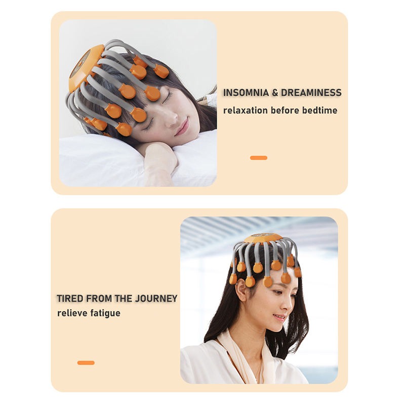 Intelligente Vibrations-Ganzkörper-Entspannungs-Kopfhautmassagemaschine lindert Müdigkeit Elektrisches Oktopus-Kopfhautmassagegerät | MZ-HM156 
