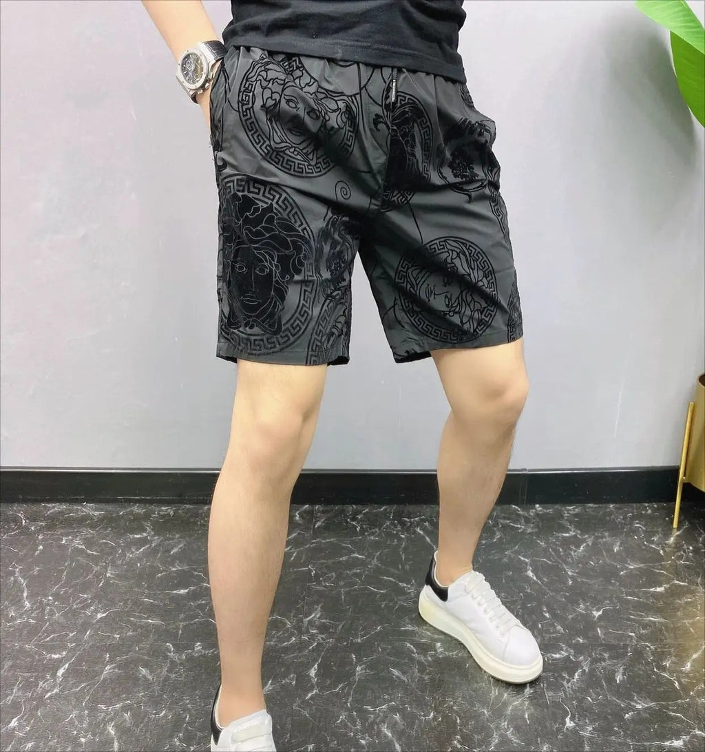Lässige Polyester-Shorts für Herren, beflockt, kurze Shorts für den Sommer und den Strand, bedruckt | #71 