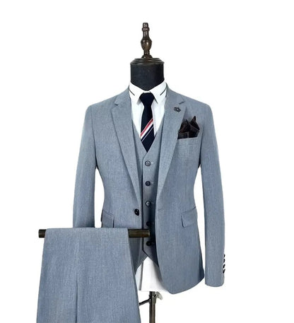 Ensemble de costume 3 pièces pour homme Sharp &amp; Tailored Slim Fit à simple boutonnage, blazer, pantalon et gilet pour mariage | HC69 