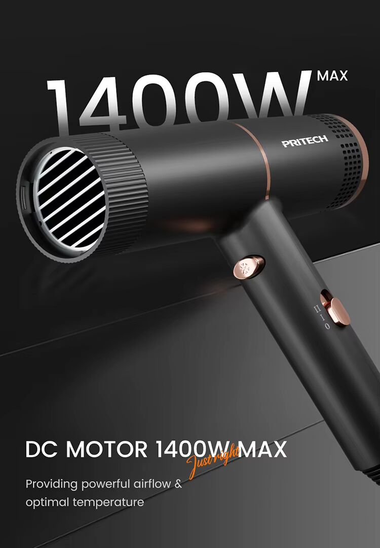 Professional 1200-1400W Hair Dryer Two-Speed DC Motor with VDE Plug for Salon-Quality Styling | TC-2853