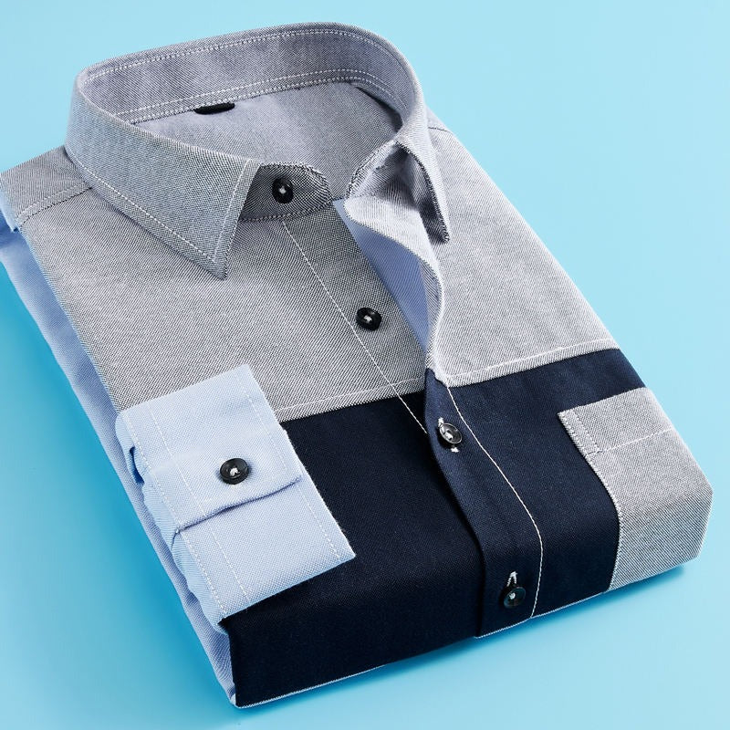 Herren Jeanshemd Langarm Slim Fit Farblich passendes Freizeithemd | CS43 