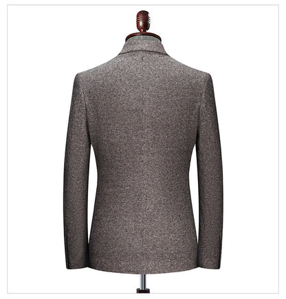 Men's Wool Blend Suit Blazer | 2025 Autumn Winter Premium Business Suit Jacket | Mid-Weight Formal Office Wear | 2513-398