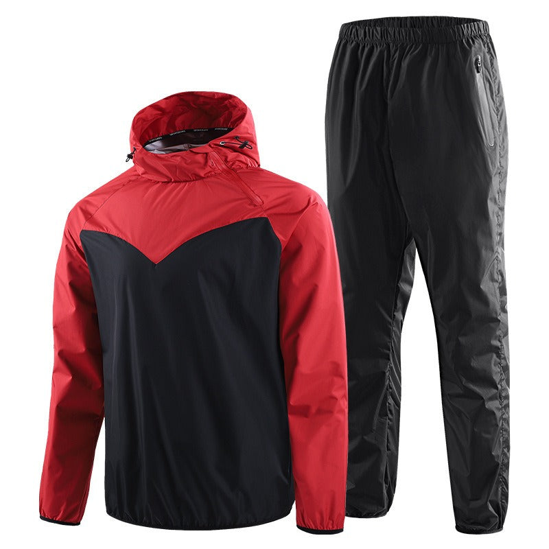 Men's Running Pullover Two-Piece Set Weight Loss Control Body Fat Sauna Sweat Suit  | YJ9681