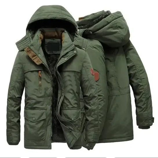 Gepolsterte Parkajacke für Herren im Freien, dicke, warme Winterjacke aus Wolle, Oberbekleidung, Windjacke, Parka-Mäntel | 1133 