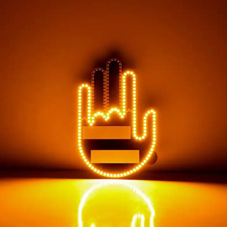 Auto Finger Licht mit Fernbedienung Geste Licht Auto Bernstein Mittelfinger Warnung Bremslicht 