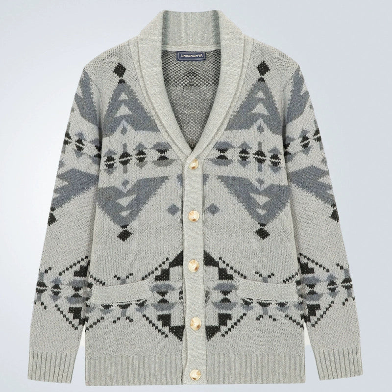 Herren Wind Jacquard Strickpullover Langarm Oberbekleidung Jacke Top | SY0052 