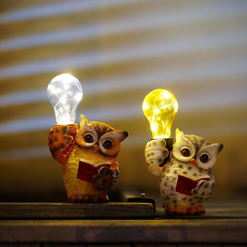 Solar-Eule-Gartenleuchte, LED-Dekoration für den Außenbereich, Tier- und Vogel-Ornament für Garten- und Terrassendekoration | RDW102 