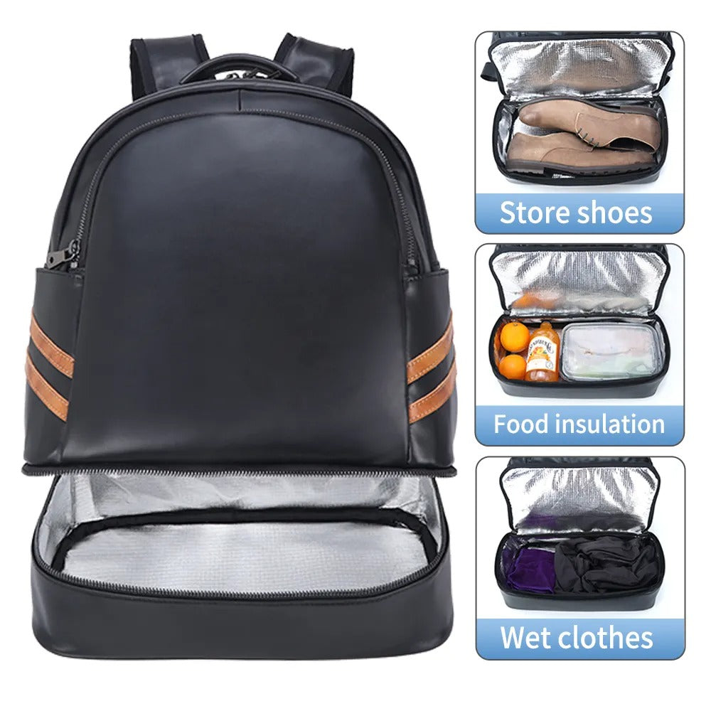 Hochwertiger, wasserdichter Rucksack aus echtem Rindsleder mit großem Fassungsvermögen, tragbarer Multifunktions-Laptop-Rucksack | 3737 