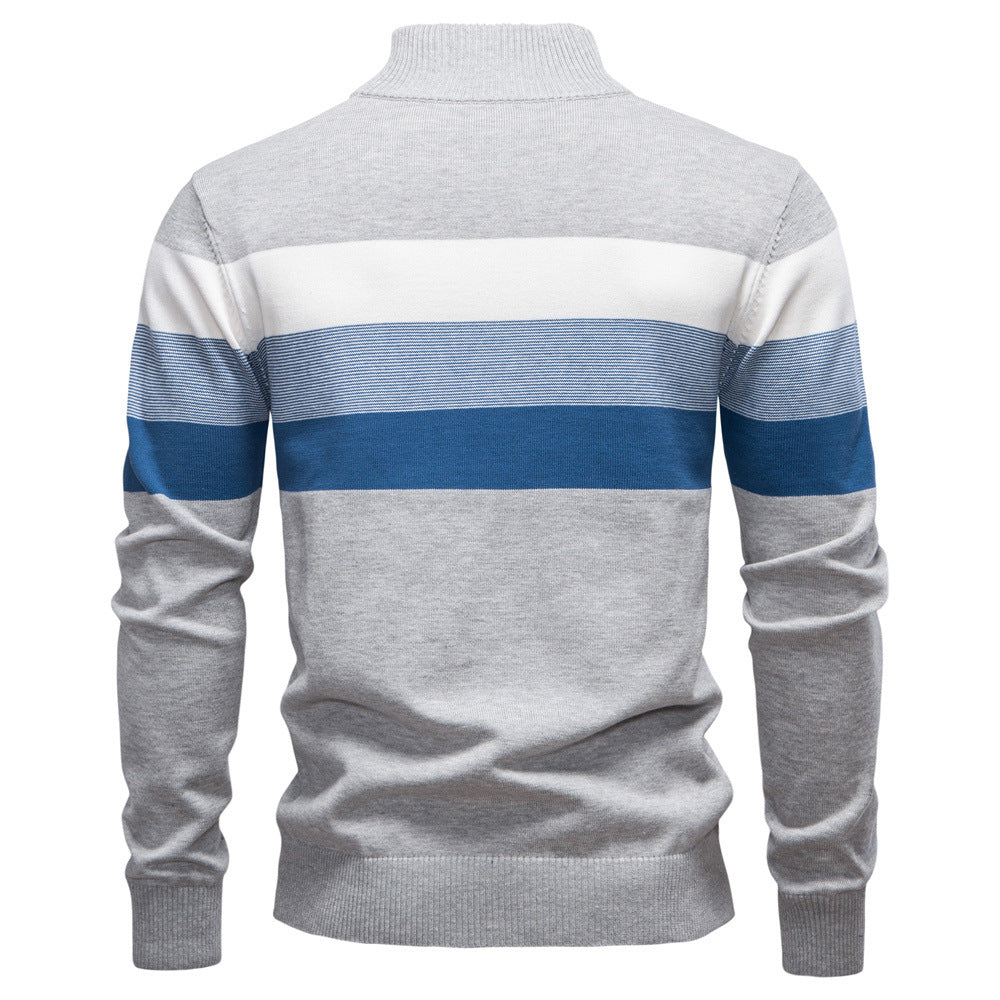 Herren Strickpullover mit Stehkragen und halbem Reißverschluss – Slim Fit Pullover für Herbst &amp; Winter | Y245 