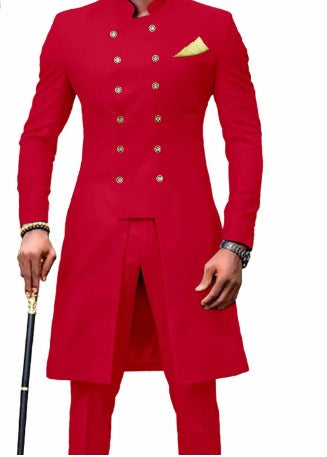 Herren Zweireiher Smoking Anzug Hochzeit Bräutigam Slim Jacke + Hose | 1873