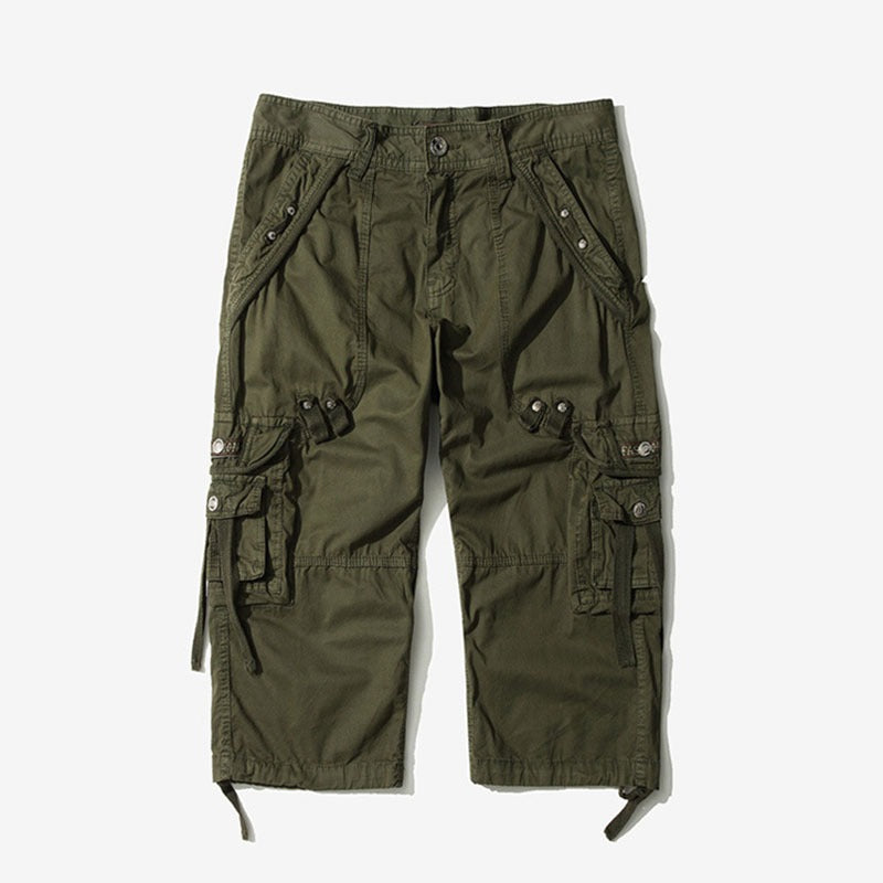 Men's New Cargo Long Walk Shorts Below Knee Casual Pants | 5820