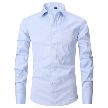 Camicia a maniche lunghe da uomo a righe, tinta unita, da lavoro, formale, casual | FS05 