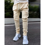 Herren Casual Joggers mit Kordelzug Elastischer Bund Cargohose Hip Hop Jogginghose | CK838 
