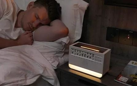 Neues, schickes Design, 200 ml, Babypflege, Schlafsimulation, 3D-Feuerlampe, Flamme, weißes Rauschen, USB-Musik, Diffusor für ätherische Öle | VR-WN03 