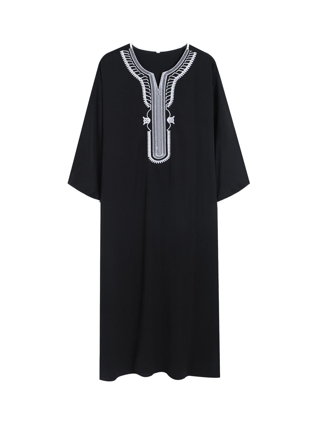 Muslimische Herrenrobe, mehrfarbig, kurzärmelig, bestickt, arabisch-marokkanisch, elegante traditionelle Kleidung | 21450 