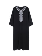 Muslimische Herrenrobe, mehrfarbig, kurzärmelig, bestickt, arabisch-marokkanisch, elegante traditionelle Kleidung | 21450 