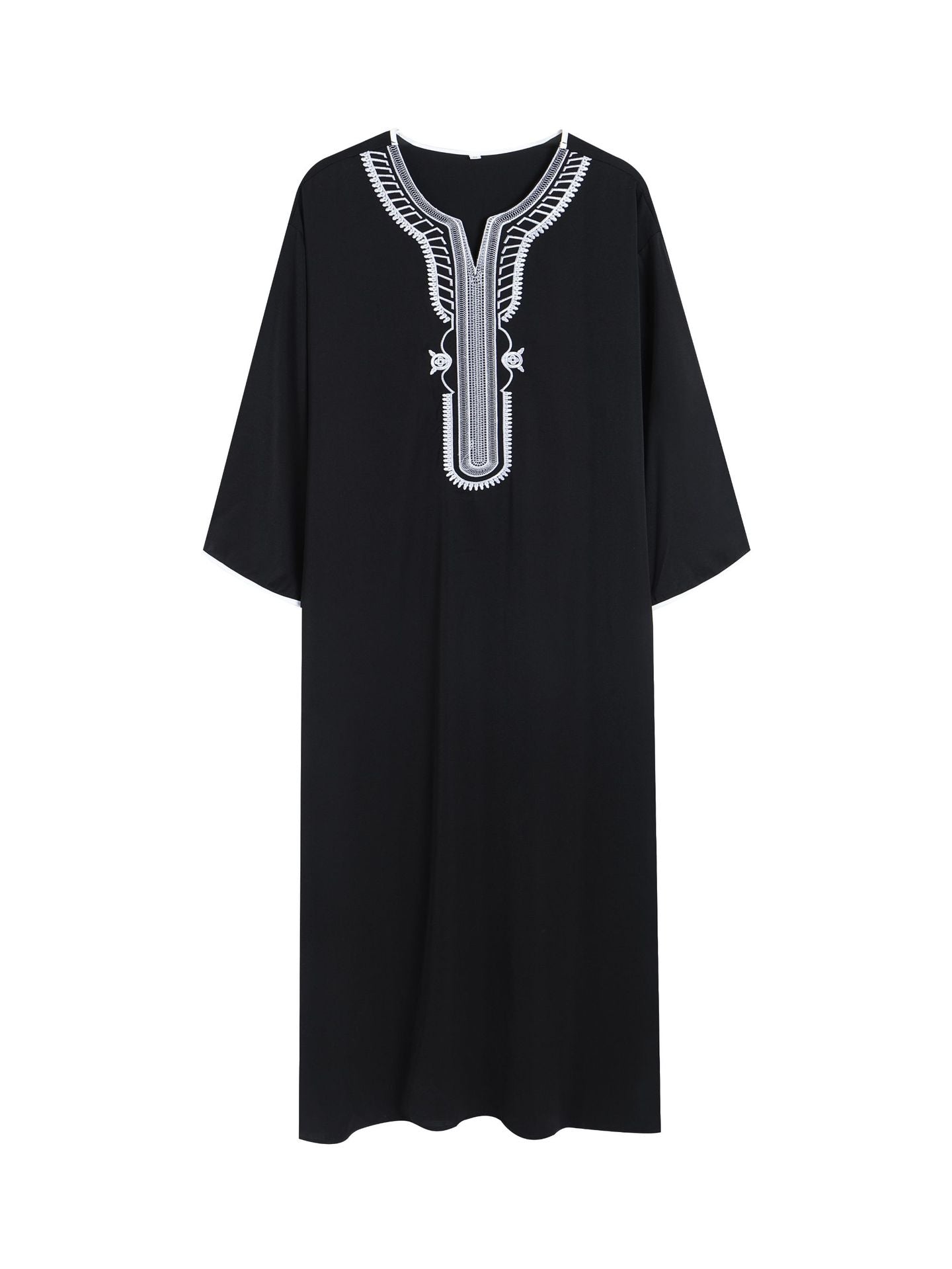 Muslimische Herrenrobe, mehrfarbig, kurzärmelig, bestickt, arabisch-marokkanisch, elegante traditionelle Kleidung | 21450 