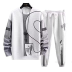 Polo-Langarmshirt mit Hose, Golf-Poloshirt, Pullover-Set, lässiges Waffel-Oberteil mit Rundhalsausschnitt für Herren 