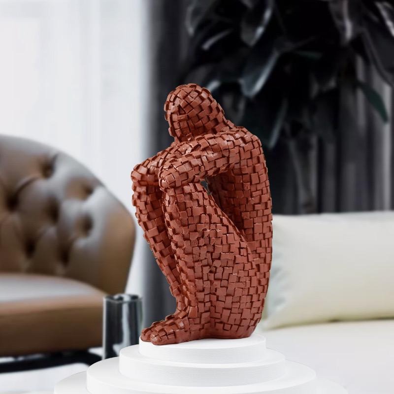 Modern Aesthetic Resin Sculptures Abstract Thinking Human Figurines for Home Decoration & Table Décor | MSK01