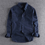Vintage Workwear Doppeltaschenhemd Retro Casual Classic Shirt Top für Herren | V38 
