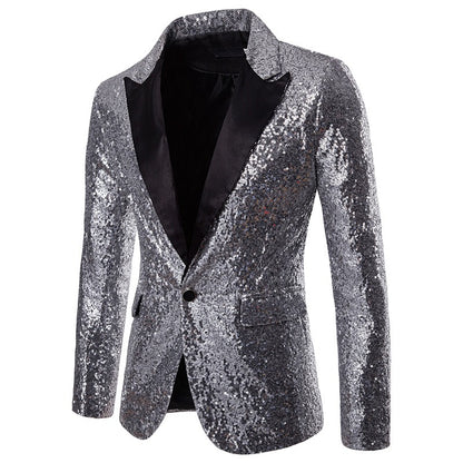 Men's Performance Blazer Sequins Suit Jacket Fit Wedding Coat | X36-X20