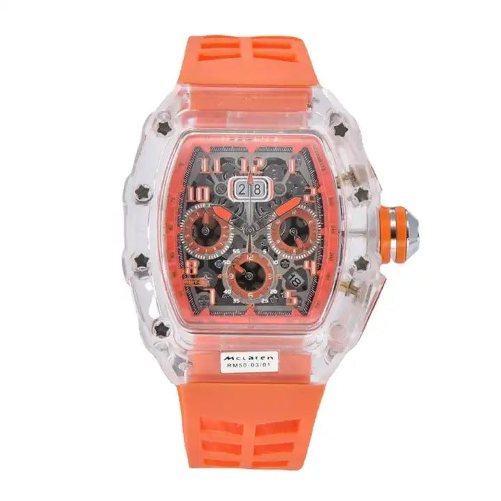 Herren Luxus Beste Sportuhr Transparentes Gehäuse Chronograph Neue Geschenkuhren | 
