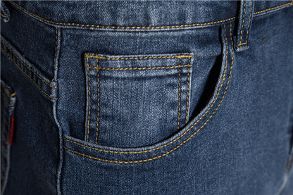 Jeans pour hommes en denim uni décontracté, coupe slim, pantalon en denim extensible | 515-6183 