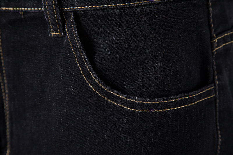 Jeans pour hommes en denim uni décontracté, coupe slim, pantalon en denim extensible | 515-6183 