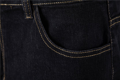 Jeans pour hommes en denim uni décontracté, coupe slim, pantalon en denim extensible | 515-6183 