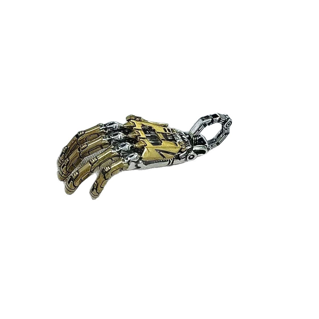 Steampunk Mechanical Hand Pendant Necklace Vintage Industrial Men's Jewelry | Retro Copper & Silver Statement Accessory