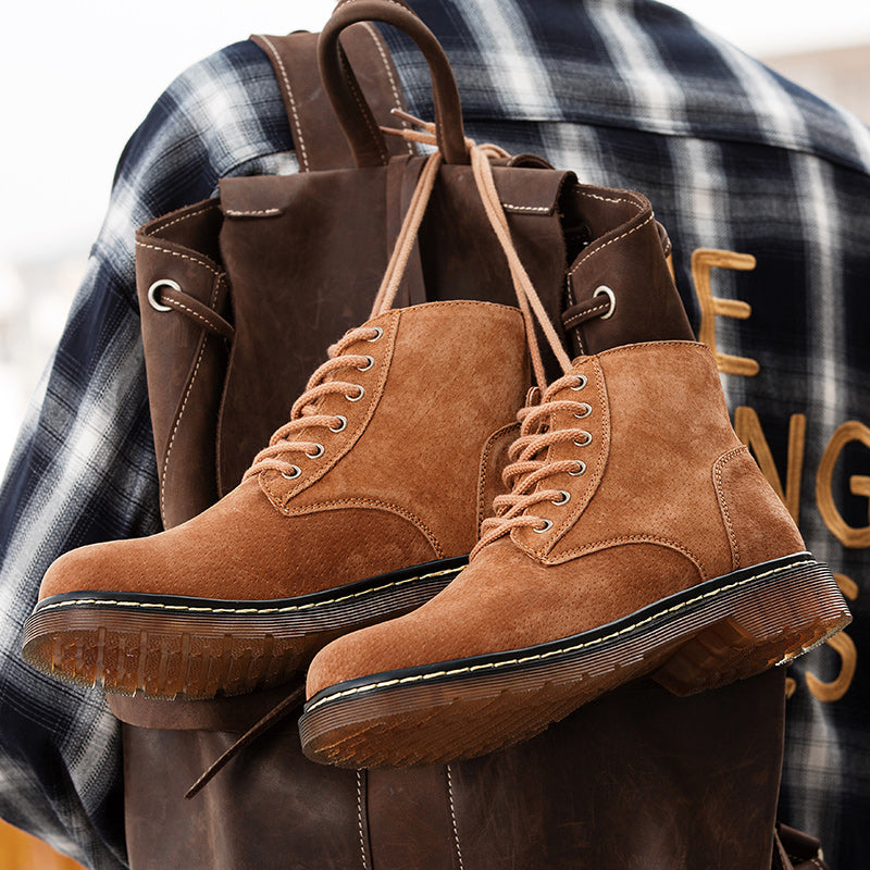 Britische Retro-Lederstiefeletten für Herren, modische Thermo-Outdoor-Schuhe | 8916 