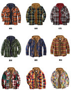 Herren-Flanelljacke mit Kapuze und Karomuster, leichte Thermo-Hemdjacke mit Reißverschluss für Herbst und Winter – gemütliche und weiche Oberbekleidung | SY0004 