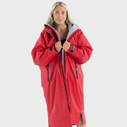 Warm Waterproof Swim Parka Oversized Hooded Changing Robe Sherpa Liner Swimming Coat Dry Surf Poncho |