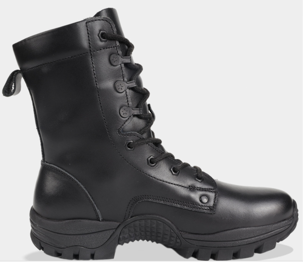 Vdason 402J Paratrooper Combat Boots | Lightweight Airborne Jump Boots | Black Genuine Leather Tactical Footwear | 402J