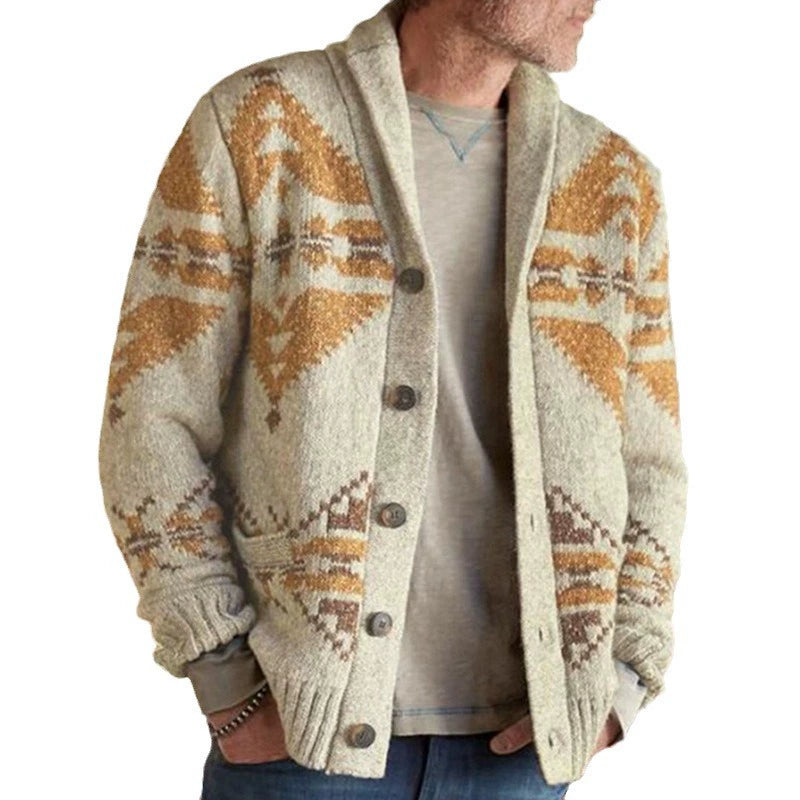 Herren Wind Jacquard Strickpullover Langarm Oberbekleidung Jacke Top | SY0052 
