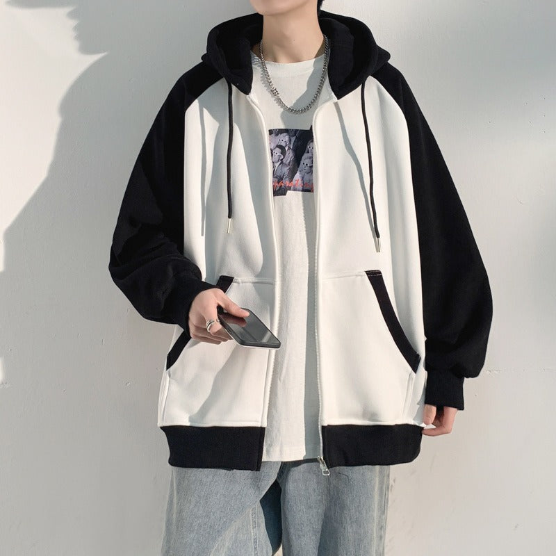 Lässige Strickjacke mit Reißverschluss für Herren, gewebtes Sport-Hoodie-Sweatshirt | JQN-3243 