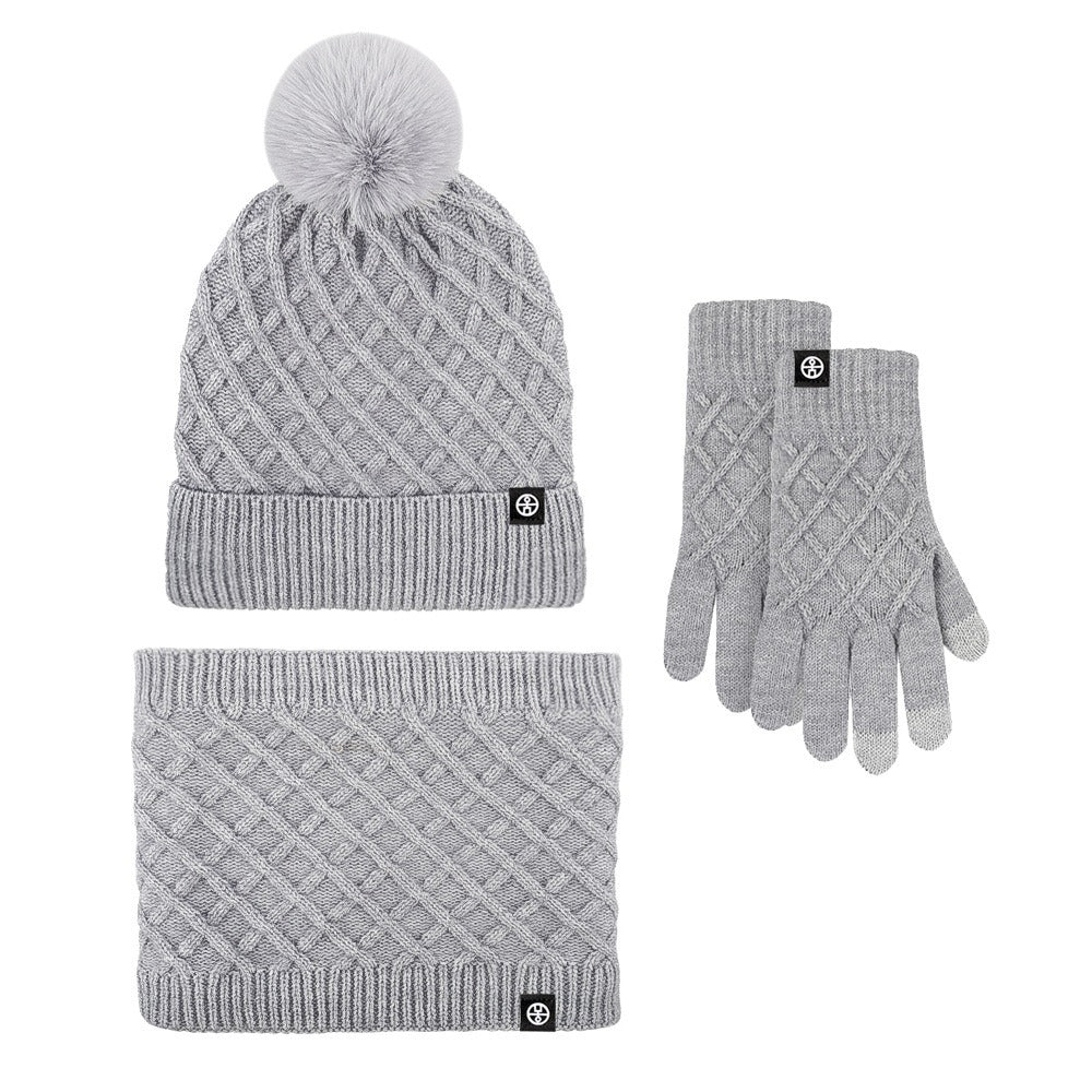 Wintermütze, Mütze, Schal, Handschuhe, Unisex, Winterwärmer, Fleece-gefüttert, Strickmütze, Schal, Handschuhe, Set | 121620 