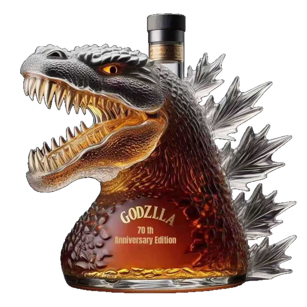 Godzilla Whiskey Bottle Collectible Monster-Shaped Glass Decanter 300ml Novelty Liquor Container for Home Bar & Gifts