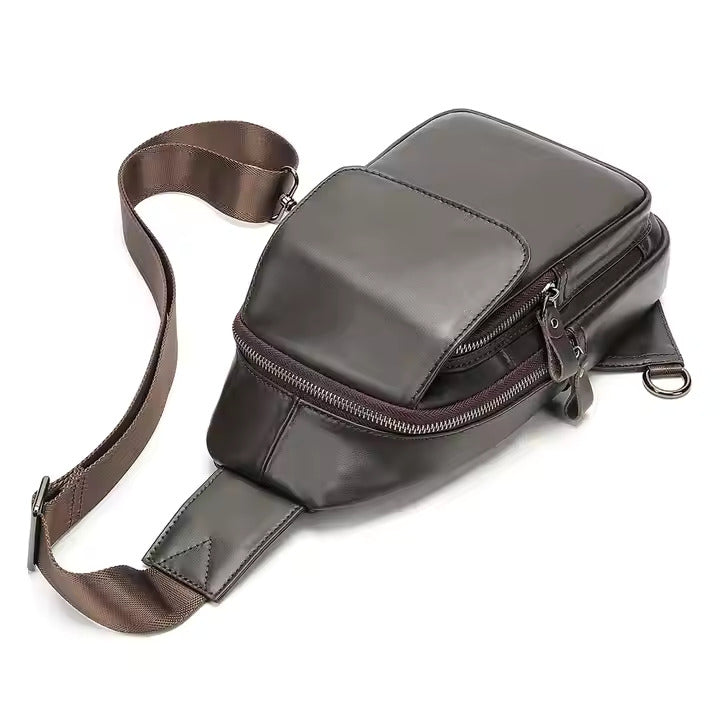 Premium Crossbody Bag Genuine Cowhide Leather Chest Bag for Stylish and Functional Carry | 7589