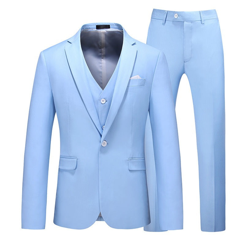 Costume de cérémonie pour homme, robe de mariée, smoking, banquet, slim, tenue de bureau, bouton unique, 3 pièces | 711 