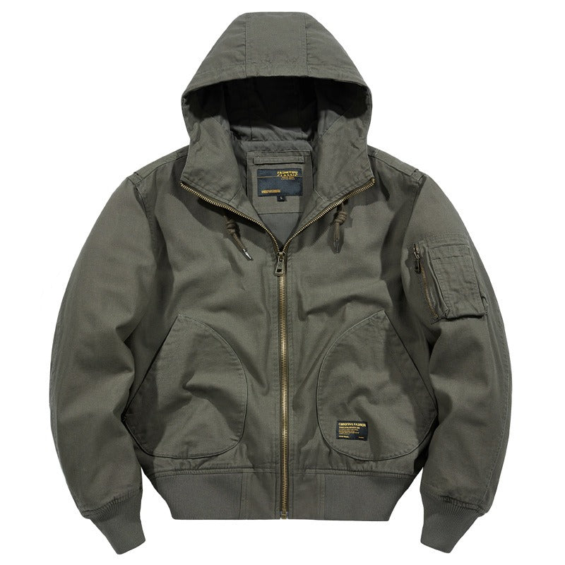 Herren Bomberjacke mit Kapuze Luxusjacke Motorrad Vintage Jacke | 8021 