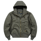 Herren Bomberjacke mit Kapuze Luxusjacke Motorrad Vintage Jacke | 8021 
